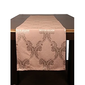 home- the best is for you peach ogee self design cotton table runner 6 seater dining table centre table rectangular elegant durable table runners for living room decor 13x84 inch pack of 1