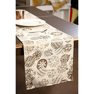 home-the best is for you cotton table runner with woven damask design beige_table runner with placemat 13x60 inch