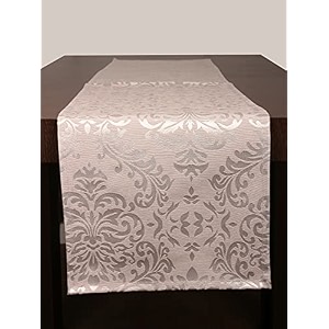 home- the best is for you silver damask self design cotton table runner 6 seater dining table centre table rectangular elegant durable table runners for living room decor 13x84 inch pack of 1