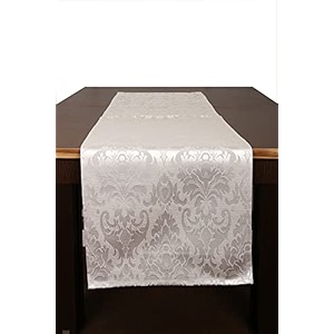 home- the best is for you silver self design cotton table runner 4 seater dining table centre table rectangular elegant durable table runners for living room decor 13x60 inch pack of 1