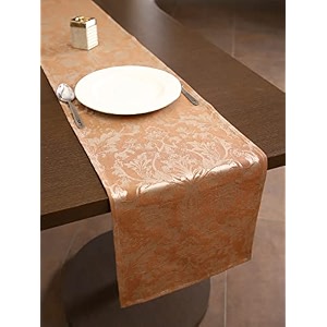 home- the best is for you brown fiore self design cotton table runner 6 seater dining table centre table rectangular elegant durable table runners for living room decor 13x84 inch pack of 1