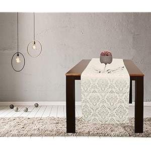 home- the best is for you cream self design cotton table runner 6 seater dining table centre table rectangular elegant durable table runners for living room decor 13x84 inch pack of 1
