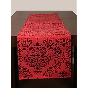 home- the best is for you red damask self design cotton table runner 8 seater dining table centre table rectangular elegant durable table runners for living room decor 13x96 inch pack of 1