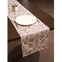 Home- The Best is for You Silver Fiore Self Design Cotton Table Runner 6 Seater Dining Table Centre Table Rectangular Elegant Durable Table Runners for Living Room Decor, 13x84 Inch, Pack of 1