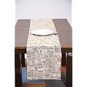 Home-The Best is for You Cotton Table Runner with Woven Damask Design (Beige_Print, 13X96 Inch)