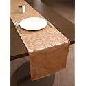Home- The Best is for You Brown Fiore Self Design Cotton Table Runner 6 Seater Dining Table Centre Table Rectangular Elegant Durable Table Runners for Living Room Decor, 13x84 Inch, Pack of 1