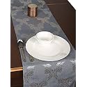 Home- The Best is for You Blue Ogee Self Design Cotton Table Runner 4 Seater Dining Table Centre Table Rectangular Elegant Durable Table Runners for Living Room Decor, 13x60 Inch, Pack of 1