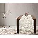 Home- The Best is for You Cream Self Design Cotton Table Runner 6 Seater Dining Table Centre Table Rectangular Elegant Durable Table Runners for Living Room Decor, 13x84 Inch, Pack of 1