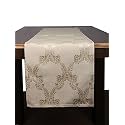 Home- The Best is for You Beige Ogee Self Design Cotton Table Runner 8 Seater Dining Table Centre Table Rectangular Elegant Durable Table Runners for Living Room Decor, 13x96 Inch, Pack of 1