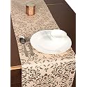 Home- The Best is for You Gold Damask Self Design Cotton Table Runner 8 Seater Dining Table Centre Table Rectangular Elegant Durable Table Runners for Living Room Decor, 13x96 Inch, Pack of 1