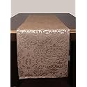 Home- The Best is for You Brown Damask Self Design Cotton Table Runner 8 Seater Dining Table Centre Table Rectangular Elegant Durable Table Runners for Living Room Decor, 13x96 Inch, Pack of 1