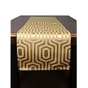 Home- The Best is for You Mustard Geometric Self Design Cotton Table Runner 8 Seater Dining Table Centre Table Rectangular Elegant Table Runners for Living Room Decor, 13x96 Inch, Pack of 1