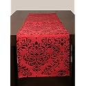 Home- The Best is for You Red Damask Self Design Cotton Table Runner 6 Seater Dining Table Centre Table Rectangular Elegant Durable Table Runners for Living Room Decor, 13x84 Inch, Pack of 1