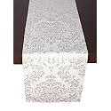 Home- The Best is for You Cream Damask Self Design Cotton Table Runner 4 Seater Dining Table Centre Table Rectangular Elegant Durable Table Runners for Living Room Decor, 13x60 Inch, Pack of 1