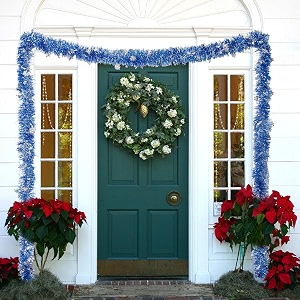 home buy 3 pcs christmas 6ft tinsel garland xmas tree decorations home wedding christmas decoration for new year party indooroutdoor home decor snow green - 3 pcs baby blue