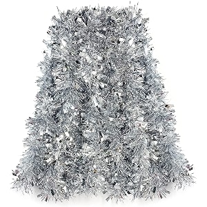 home buy 3 pcs christmas 6ft tinsel garland xmas tree decorations home wedding christmas decoration for new year party indooroutdoor home decor snow green - 3 pcs silver