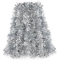 HOME BUY 3 Pcs Christmas 6Ft Tinsel Garland Xmas Tree Decorations Home Wedding Christmas Decoration for New Year Party Indoor/Outdoor Home Decor (Snow Green - 3 Pcs) (Silver)