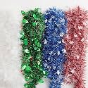 HOME BUY 3 Pcs Christmas 6Ft Tinsel Garland for Xmas Tree Decorations, Home Wedding, New Year Party Indoor/Outdoor Decor (Red - 3 Pcs) Any Colour Sent
