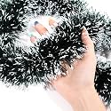 HOME BUY 3 Pcs Christmas 6Ft Tinsel Garland Xmas Tree Decorations Home Wedding Christmas Decoration for New Year Party Indoor/Outdoor Home Decor (Snow Green - 3 Pcs) (Black)
