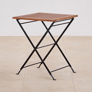 home centre bud mango wood folding tea table - brown