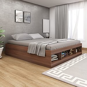 home centre helios lewis bronx king bed engineered wood with box storage king bed brown 1 year warranty