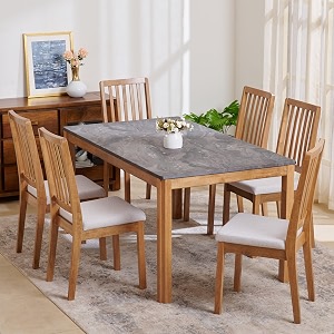 Home Centre Santorini Faux Marble Top 6-Seater