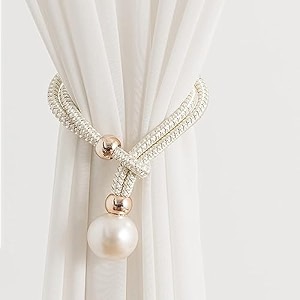 homecloud adjustable length braided rope curtain tiebacks  1 pair 2 pieces indoor decorative hanging ball design