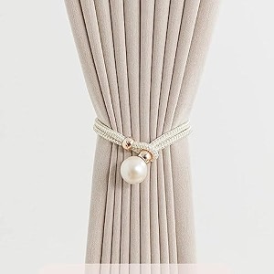 homecloud adjustable length braided rope curtain tiebacks  1 pair 2 pieces indoor decorative hanging ball design