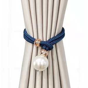 homecloud adjustable length braided rope curtain tiebacks  1 pair 2 pieces indoor decorative hanging ball design