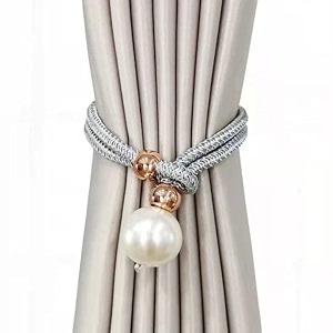 homecloud adjustable length braided rope curtain tiebacks  1 pair 2 pieces indoor decorative hanging ball design