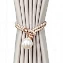 HomeCloud Adjustable Length Braided Rope Curtain Tiebacks – 1 Pair (2 Pieces), Indoor Decorative Hanging Ball Design