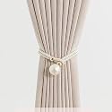 HomeCloud Adjustable Length Braided Rope Curtain Tiebacks – 1 Pair (2 Pieces), Indoor Decorative Hanging Ball Design