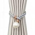 HomeCloud Adjustable Length Braided Rope Curtain Tiebacks – 1 Pair (2 Pieces), Indoor Decorative Hanging Ball Design