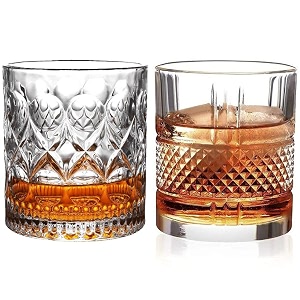 old fashioned luxury whiskey glass set of 2 different shape brandy glass crystal bourbon rocks glasses perfect barware mocktail scotch cocktail rum vodka liquor beer glasses ox-sk