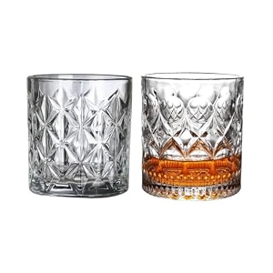 old fashioned luxury whiskey glass set of 2 different shape brandy glass crystal bourbon rocks glasses perfect barware mocktail scotch cocktail rum vodka liquor beer glasses ox-032