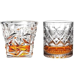 old fashioned luxury whiskey glass set of 2 different shape brandy glass crystal bourbon rocks glasses perfect barware mocktail scotch cocktail rum vodka liquor beer glasses ox-626
