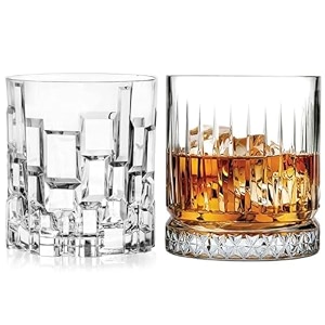 old fashioned luxury whiskey glass set of 2 different shape brandy glass crystal bourbon rocks glasses perfect barware mocktail scotch cocktail rum vodka liquor beer glasses cs-h