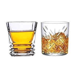 old fashioned luxury whiskey glass set of 2 different shape brandy glass crystal bourbon rocks glasses perfect barware mocktail scotch cocktail rum vodka liquor beer glasses cc-033