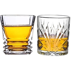 old fashioned luxury whiskey glass set of 2 different shape brandy glass crystal bourbon rocks glasses perfect barware mocktail scotch cocktail rum vodka liquor beer glasses cc-313