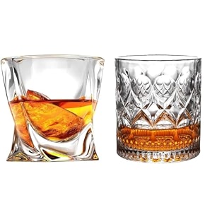 old fashioned luxury whiskey glass set of 2 different shape brandy glass crystal bourbon rocks glasses perfect barware mocktail scotch cocktail rum vodka liquor beer glasses ox-star2