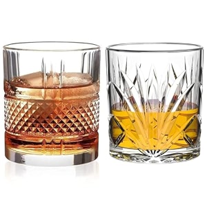 old fashioned luxury whiskey glass set of 2 different shape brandy glass crystal bourbon rocks glasses perfect barware mocktail scotch cocktail rum vodka liquor beer glasses