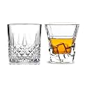 Old Fashioned Luxury Whiskey Glass Set of 2 Different Shape Brandy Glass Crystal Bourbon Rocks Glasses Perfect Barware Mocktail Scotch Cocktail Rum Vodka Liquor Beer Glasses (DD-BD)