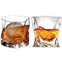 Old Fashioned Luxury Whiskey Glass Set of 2 Different Shape Brandy Glass Crystal Bourbon Rocks Glasses Perfect Barware Mocktail Scotch Cocktail Rum Vodka Liquor Beer Glasses (Star2-7040)