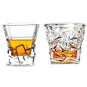 Old Fashioned Luxury Whiskey Glass Set of 2 Different Shape Brandy Glass Crystal Bourbon Rocks Glasses Perfect Barware Mocktail Scotch Cocktail Rum Vodka Liquor Beer Glasses (DD-626)