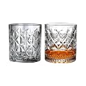 Old Fashioned Luxury Whiskey Glass Set of 2 Different Shape Brandy Glass Crystal Bourbon Rocks Glasses Perfect Barware Mocktail Scotch Cocktail Rum Vodka Liquor Beer Glasses (OX-032)