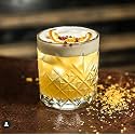 Old Fashioned Luxury Whiskey Glass Set of 2 Different Shape Brandy Glass Crystal Bourbon Rocks Glasses Perfect Barware Mocktail Scotch Cocktail Rum Vodka Liquor Beer Glasses (CC-033)