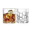 Old Fashioned Luxury Whiskey Glass Set of 2 Different Shape Brandy Glass Crystal Bourbon Rocks Glasses Perfect Barware Mocktail Scotch Cocktail Rum Vodka Liquor Beer Glasses (36-CS)