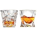 Old Fashioned Luxury Whiskey Glass Set of 2 Different Shape Brandy Glass Crystal Bourbon Rocks Glasses Perfect Barware Mocktail Scotch Cocktail Rum Vodka Liquor Beer Glasses (626-Star2)