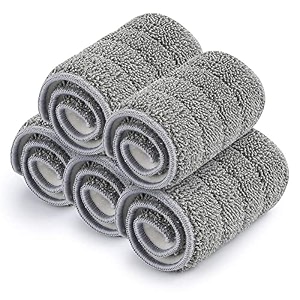 home cube 5 pc flat mop head refill replacement microfiber mop pads for wet amp dry mops floor cleaning pads - 36x11cm