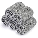 HOME CUBE 5 Pc Flat Mop Head Refill Replacement Microfiber Mop Pads for Wet &amp; Dry Mops Floor Cleaning Pads - (33x12cm)